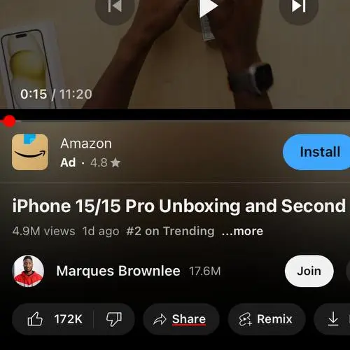 youtube video share button.